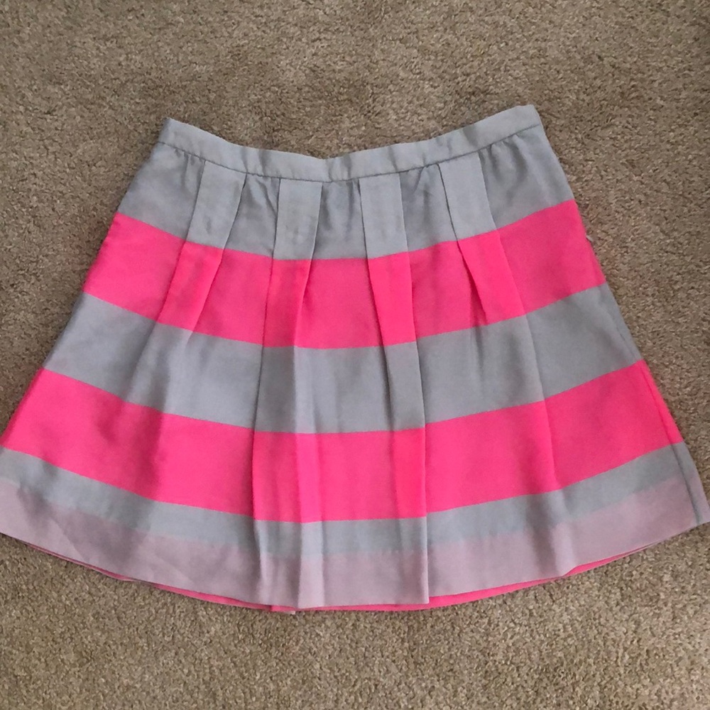 J. Crew Pink and Gray Striped Women's Skirt
